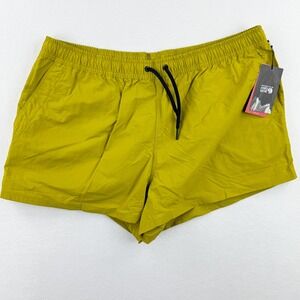 Mountain Hardwear Stryder Outdoor Hike Swim Short Size XL Women Citron Green NEW